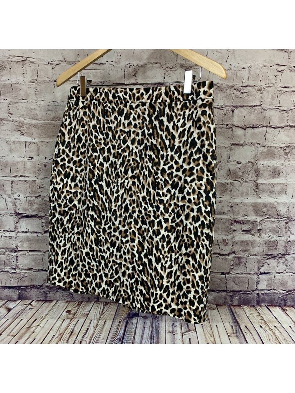 J. Crew The Pencil Skirt Brown Tan Animal Print Skirt